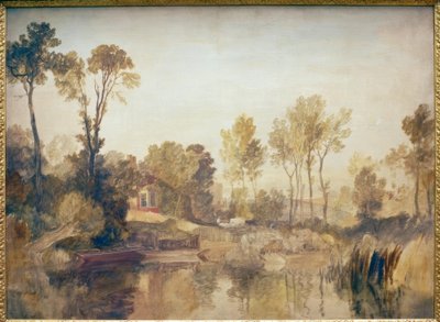 Haus am Fluss, mit Bäumen und Schafen von Joseph Mallord William Turner